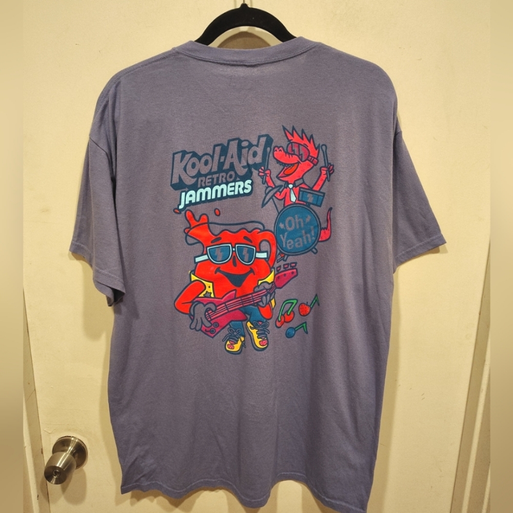 Kool-aid Retro Jammers Purple Vintage Style Graphic T-shirt Sz XL Casual Kidcore
